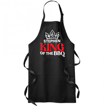 Stephen King Of The BBQ Sarcastic Adults Outdoor BBQ Grill Kitchen Chef Professional Cooking Apron