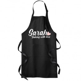 Your Custom Name Baking With Love Womens Kitchen BBQ Chef Cook Baker Professional Apron