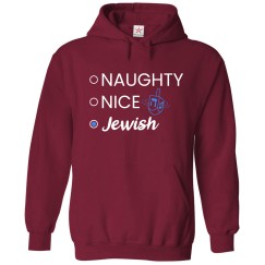 Naughty Nice Jewish Dreidel Funny Graphic Print Classic Funny Unisex Kids & Adults Pullover Hoodie