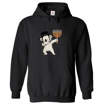Jewish Kippah Dabbing Hannukah Menorah Chanukkah Celebration Classic Graphic Print Unisex Kids And Adults Pullover Hoodie