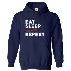 Eat Sleep Daf Yomi Repeat Torah Jewish Foodie Funy Sarcastic Graphic Print Unisex Kids And Adults Pullover Hoodie