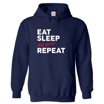 Eat Sleep Daf Yomi Repeat Torah Jewish Foodie Funy Sarcastic Graphic Print Unisex Kids And Adults Pullover Hoodie
