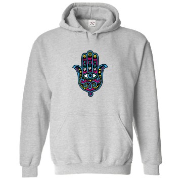 Hamesh Hamsa Fatima Hand Eye Of Protection Classic Colurful Graphic Print Unisex Kids And Adults Pullover Hoodie