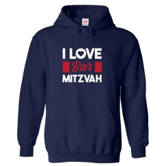I Love Bar Mitzvah Celebration Jewish Classic Comic Festive Unisex Kids And Adults Pullover Hoodie