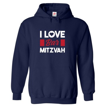 I Love Bar Mitzvah Celebration Jewish Classic Comic Festive Unisex Kids And Adults Pullover Hoodie