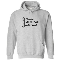 I Kissed A Mezuzah And I Liked It Torah Jewish Funny Sarcastic Classic Comic Festive Unisex Kids And Adults Pullover Hoodie