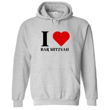 I Love Bar Mitzvah Celebration Jewish Classic Comic Festive Unisex Kids And Adults Pullover Hoodie