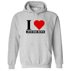 I Love Jewish Boys Judaism Classic Comic Funny Graphic Print Unisex Kids And Adults Pullover Hoodie