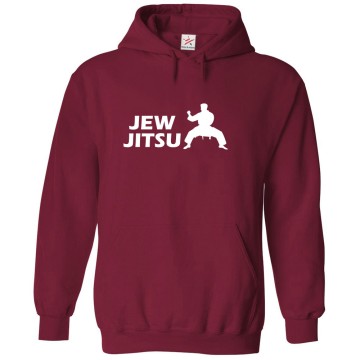 Jew Jitsu Fighter Jewish Classic Sarcastic Graphic Print Martial Arts Unisex Kids And Adults Pullover Hoodie