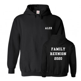 Personalised Front And Back Text Family Reunion Christmas Easter Custom Hoodie