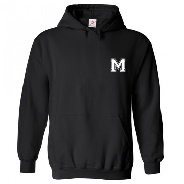 Personalised Front Left Chest Initial text printed on Hoodie