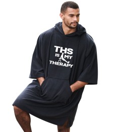 This Is My Therapy Exercise Unisex Adult Hooded Poncho For Fitness Lovers Graphic Print