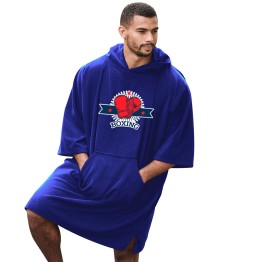 Boxing Gloves Kickboxing Circular Logo Unisex Adult Hooded Poncho For Sports Lover Graphic Print
