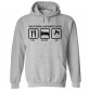 Personalised Ski Hoodie with Custom text on front Eat/Sleep/Ski design