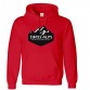 Personalised Ski Hoodie with Custom text on front and back Alp Mountain design
