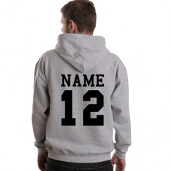 Personalised custom back name & number printed on Hoodie 