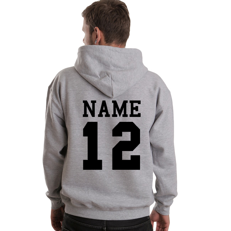 Personalised custom back name & number printed on Hoodie