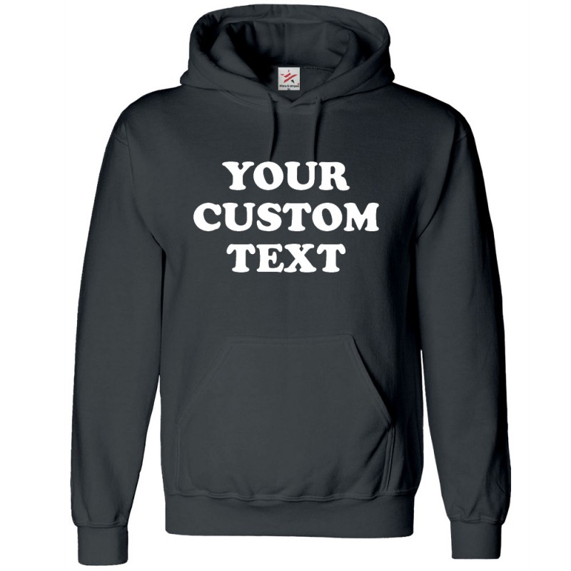 Personalised Front Chest Text Printed On Hoodie