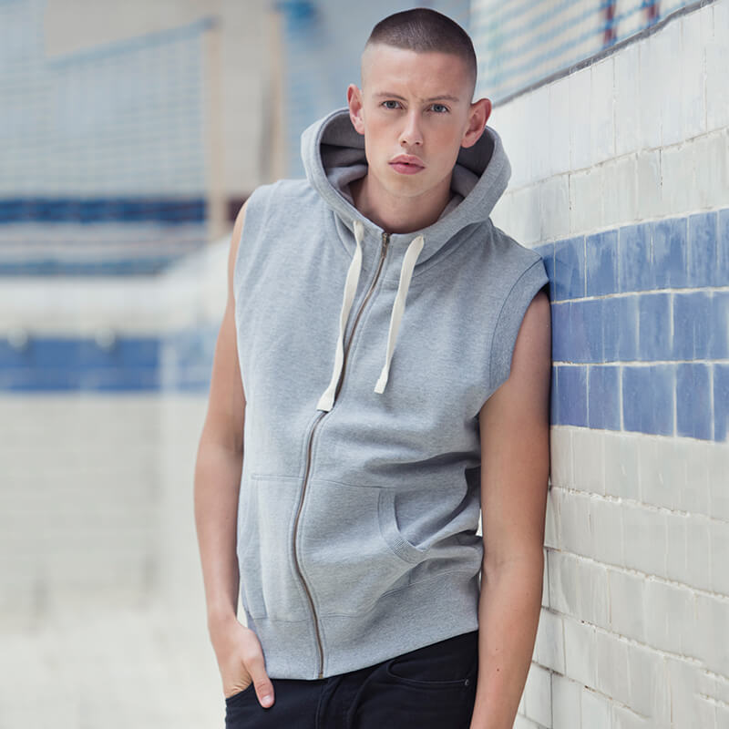 blank sleeveless hoodie